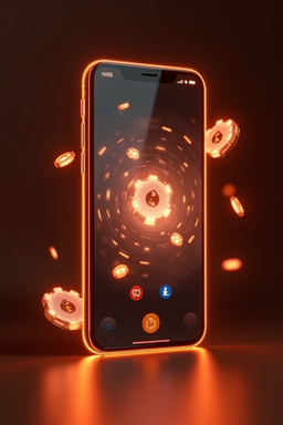 Smartphone showing casino app